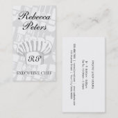 Carte De Visite Monogramme maître culinaire exécutif (Devant / Derrière)