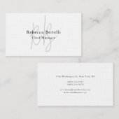 Carte De Visite Monogramme Manager Linne Premium à deux côtés (Devant / Derrière)
