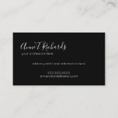 Carte De Visite monogramme manuscrit en noir (Dos)