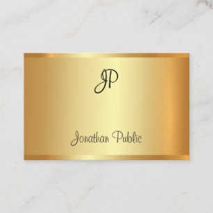 Carte De Visite Monogramme manuscrit Faux Gold Professional Modern