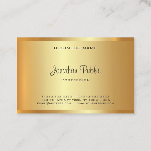 Carte De Visite Monogramme manuscrit Script Or Moderne Élégant (Dos)