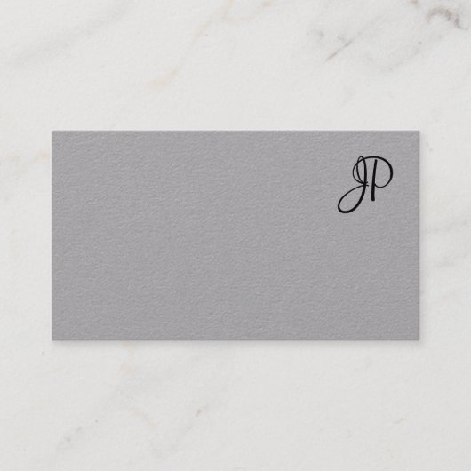 Carte De Visite Monogramme manuscrit Simple Modèle Moderne (Devant)
