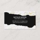 Carte De Visite Monogramme | MARBRE BLANC | Gold Foil (Dos)