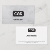 Carte De Visite Monogramme | Marbre | Marketing (Devant / Derrière)