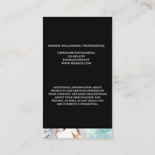 Carte De Visite Monogramme | Marbre mixte | Lux (Dos)