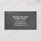 Carte De Visite Monogramme | Marbre | Motif métallique de luxe (Dos)