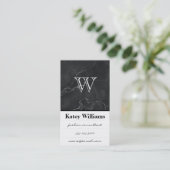 Carte De Visite Monogramme | Marbre noir | Lux (Debout devant)