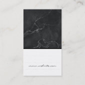 Carte De Visite Monogramme | Marbre noir | Lux (Dos)