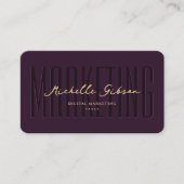 Carte De Visite Monogramme marketing moderne de luxe violet (Devant)