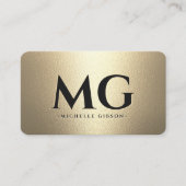 Carte De Visite Monogramme Marketing professionnel Black Faux Gold (Devant)