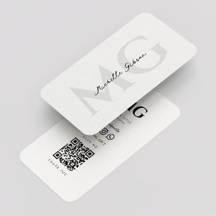 Carte De Visite Monogramme marketing professionnel noir blanc