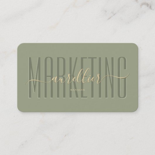 Carte De Visite Monogramme Marketing Sens Script moderne (Devant)