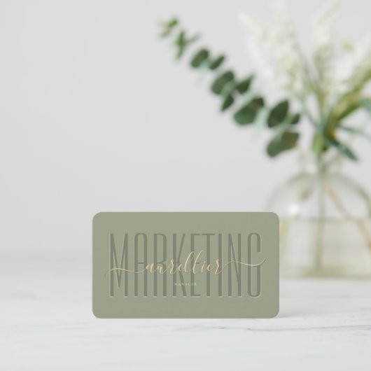 Carte De Visite Monogramme Marketing Sens Script moderne (Debout devant)