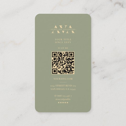 Carte De Visite Monogramme Marketing Sens Script moderne (Dos)