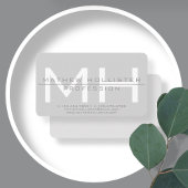 Carte De Visite Monogramme masculin, affaires grises