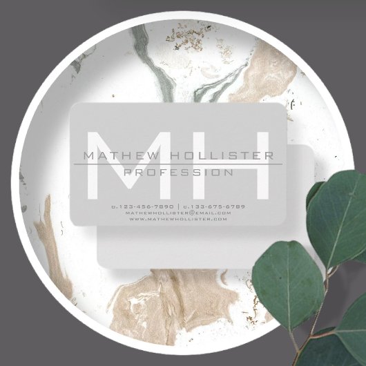 Carte De Visite Monogramme masculin, affaires grises