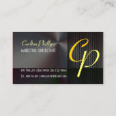 Carte De Visite Monogramme Masculin en acier brossé (Dos)