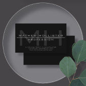 Carte De Visite Monogramme masculin, gris et noir