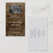 Carte De Visite Monogramme, mécanicien vintage de moteur, (Devant / Derrière)