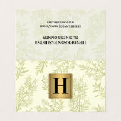 Carte De Visite Monogramme métal d'or | Branche Juniper (Extérieur déplié)
