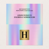 Carte De Visite Monogramme métal d'or | Rainbow Metallen (Extérieur déplié)