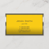Carte De Visite Monogramme métal encadré professionnel Jaune (Dos)