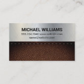 Carte De Visite Monogramme métal or | Cuir (Dos)