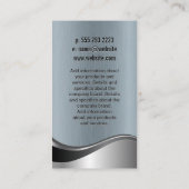 Carte De Visite Monogramme / Metallic brossé Vague Arrière - plan (Dos)