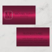 Carte De Visite Monogramme métallique en acier inoxydable de luxe  (Devant / Derrière)