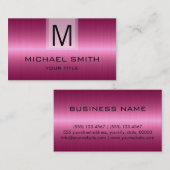 Carte De Visite Monogramme métallique en acier inoxydable professi (Devant / Derrière)