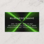 Carte De Visite Monogramme métallique en acier inoxydable vert pro (Dos)