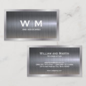 Carte De Visite Monogramme | Métallique industrielle (Devant / Derrière)