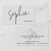 Carte De Visite Monogramme minimal apparence naturelle (Devant / Derrière)