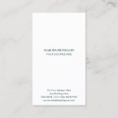 Carte De Visite Monogramme minimal | Cadre blanc sur Vert foncé (Dos)