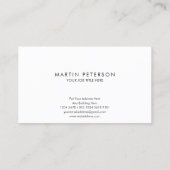 Carte De Visite Monogramme minimal | Cercle blanc sur gris foncé (Dos)