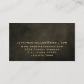 Carte De Visite Monogramme minimal en or noir de luxe (Dos)