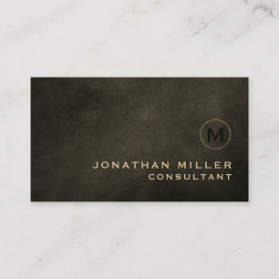 Carte De Visite Monogramme minimal en or noir de luxe