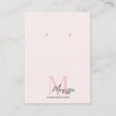 Carte De Visite Monogramme minimal initial et nom Pastel rose (Devant)