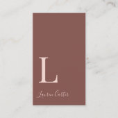 Carte De Visite Monogramme minimal moderne Brown Blush QR Code (Devant)