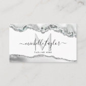 Carte De Visite Monogramme minimal moderne CODE QR simple (Devant)