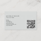Carte De Visite Monogramme minimal moderne Simple QR CODE Business (Dos)