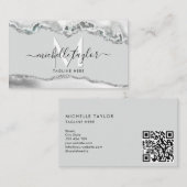 Carte De Visite Monogramme minimal moderne Simple QR CODE Business (Devant / Derrière)