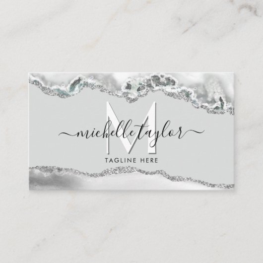 Carte De Visite Monogramme minimal moderne Simple QR CODE Business (Devant)