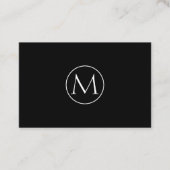 Carte de visite monogramme minimal noir (Devant)
