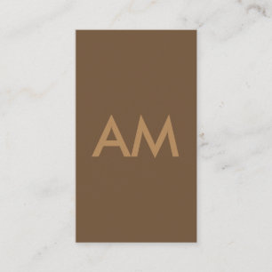 Carte De Visite Monogramme minimaliste Brown