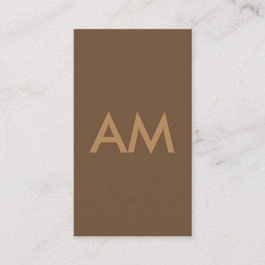 Carte De Visite Monogramme minimaliste Brown (Devant)