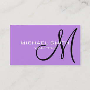 Carte De Visite Monogramme minimaliste de lavande professionnelle