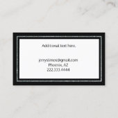 Carte De Visite Monogramme minimaliste de luxe noir et blanc (Dos)