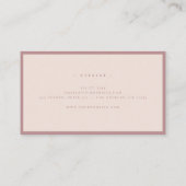 Carte De Visite Monogramme minimaliste de luxe rose rose rose pâle (Dos)