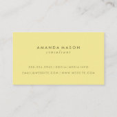Carte De Visite Monogramme minimaliste jaune (Dos)